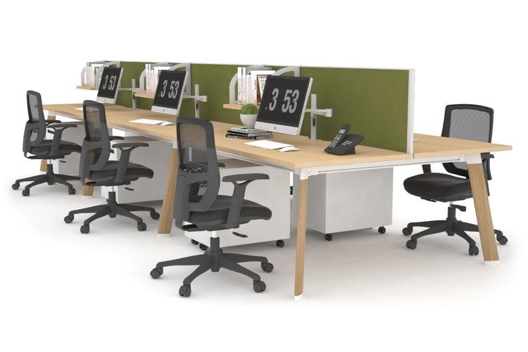 Switch - 6 Person Workstation Wood Imprint Frame [1800L x 700W] Jasonl maple green moss (500H x 1800W) 