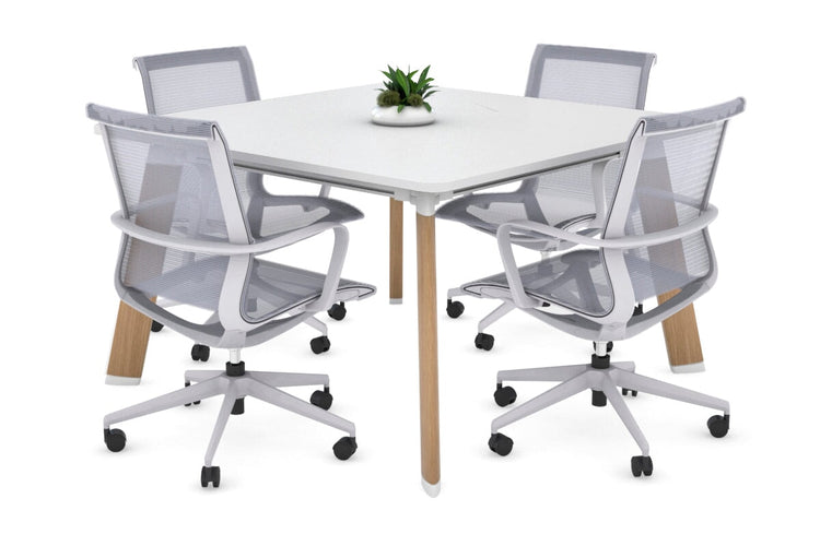 Switch Meeting Room Table - Rounded Corners [1100L x 1100W with Rounded Corners] Jasonl wood imprint leg white 