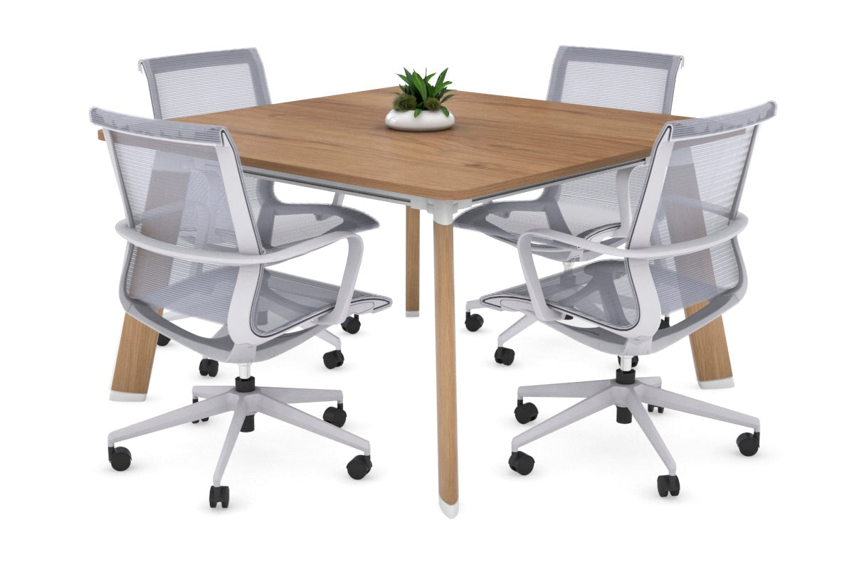 Switch Meeting Room Table - Rounded Corners [1100L x 1100W with Rounded Corners] Jasonl wood imprint leg salvage oak 