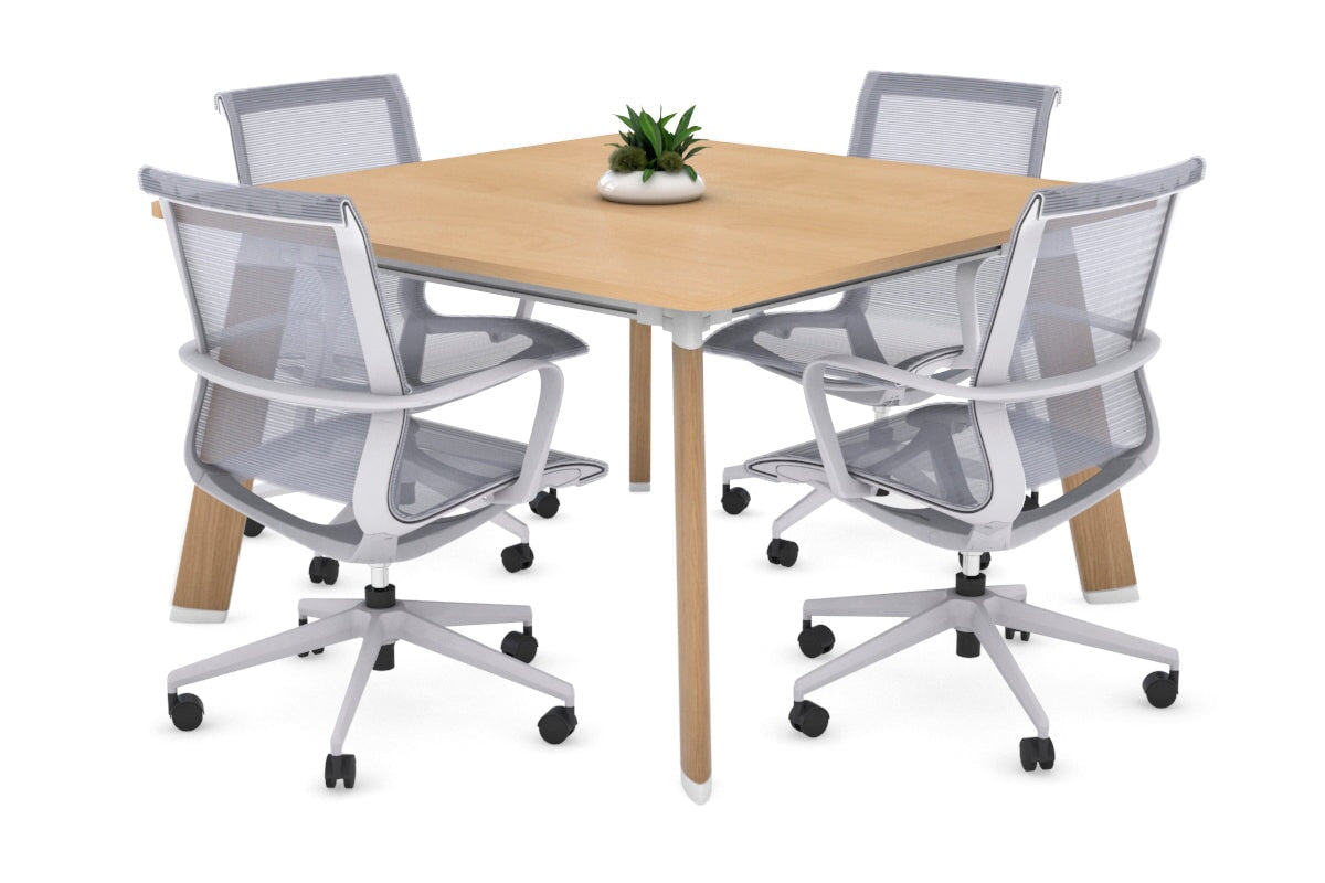 Switch Meeting Room Table - Rounded Corners [1100L x 1100W with Rounded Corners] Jasonl wood imprint leg maple 