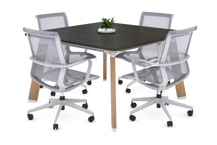 Switch Meeting Room Table - Rounded Corners [1100L x 1100W with Rounded Corners] Jasonl wood imprint leg dark oak 