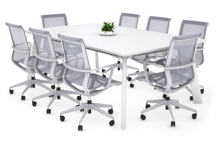 Switch Meeting Room Table - Rounded Corners [1800L x 1100W with Rounded Corners] Jasonl white leg white 