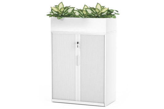 Tambour Sliding Door Storage Cabinet Metal [1025H x 900W] Jasonl white none planter box