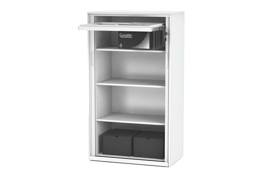 Tambour Sliding Door Storage Cabinet Metal [1325H x 900W] Jasonl white upper 