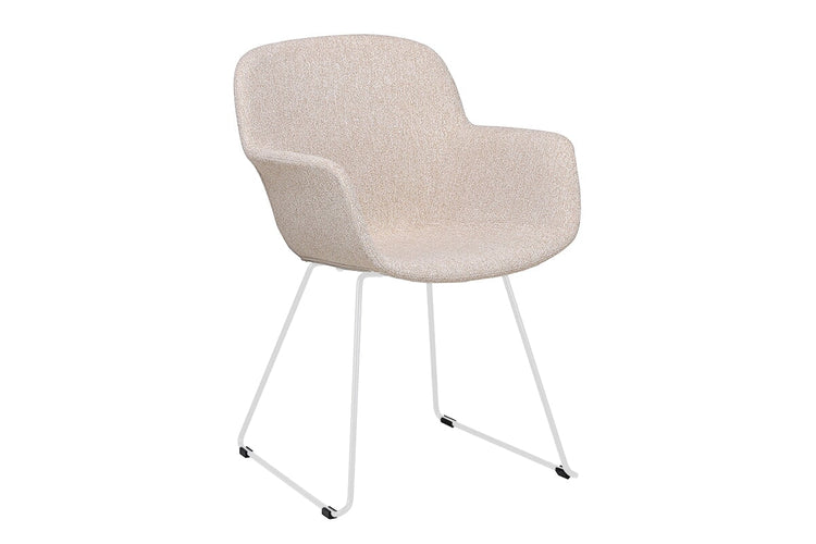 Tommy Tub Fabric Chair - Sled Base Jasonl white cream 