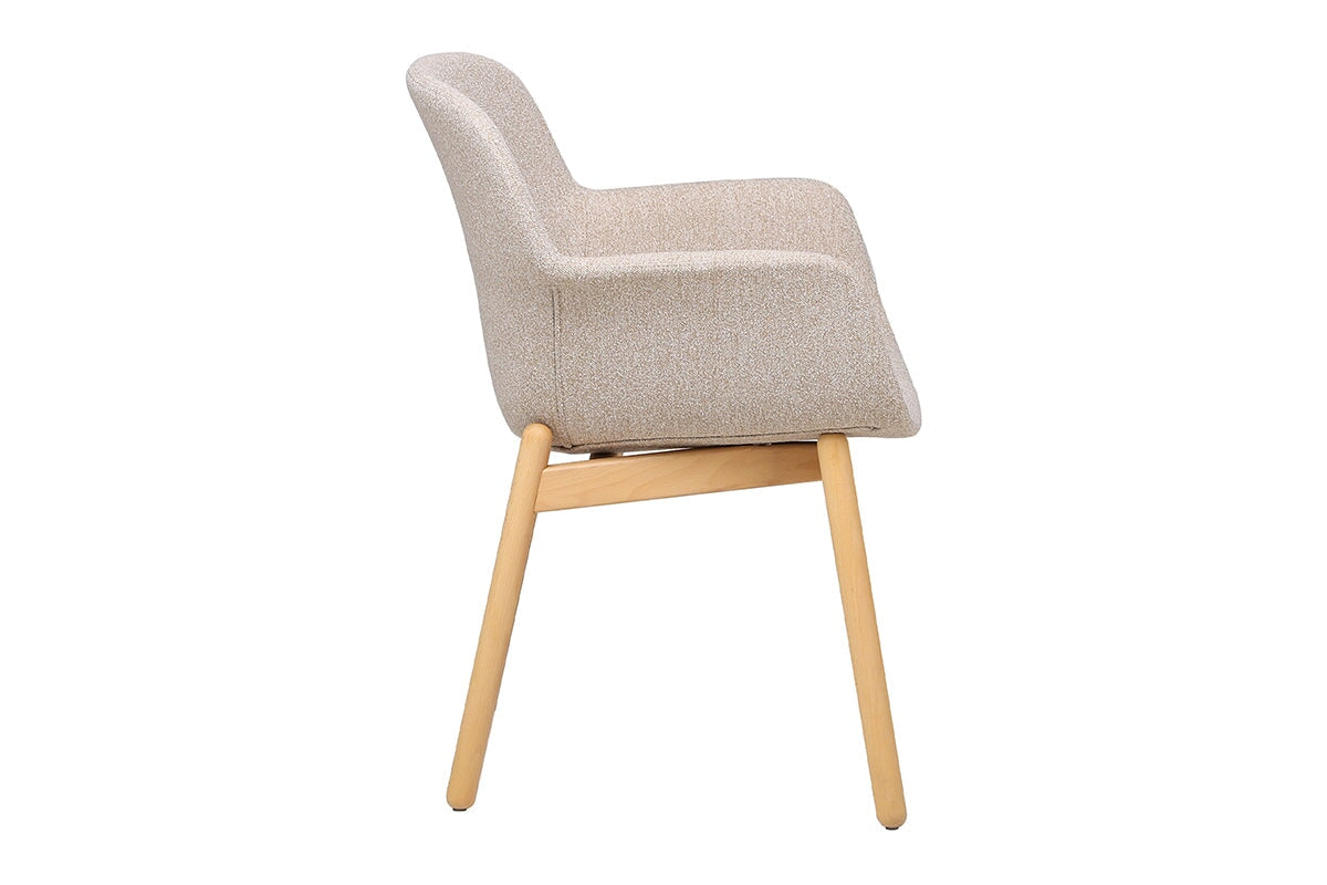 Tommy Tub Fabric Chair - Wooden Base Jasonl 