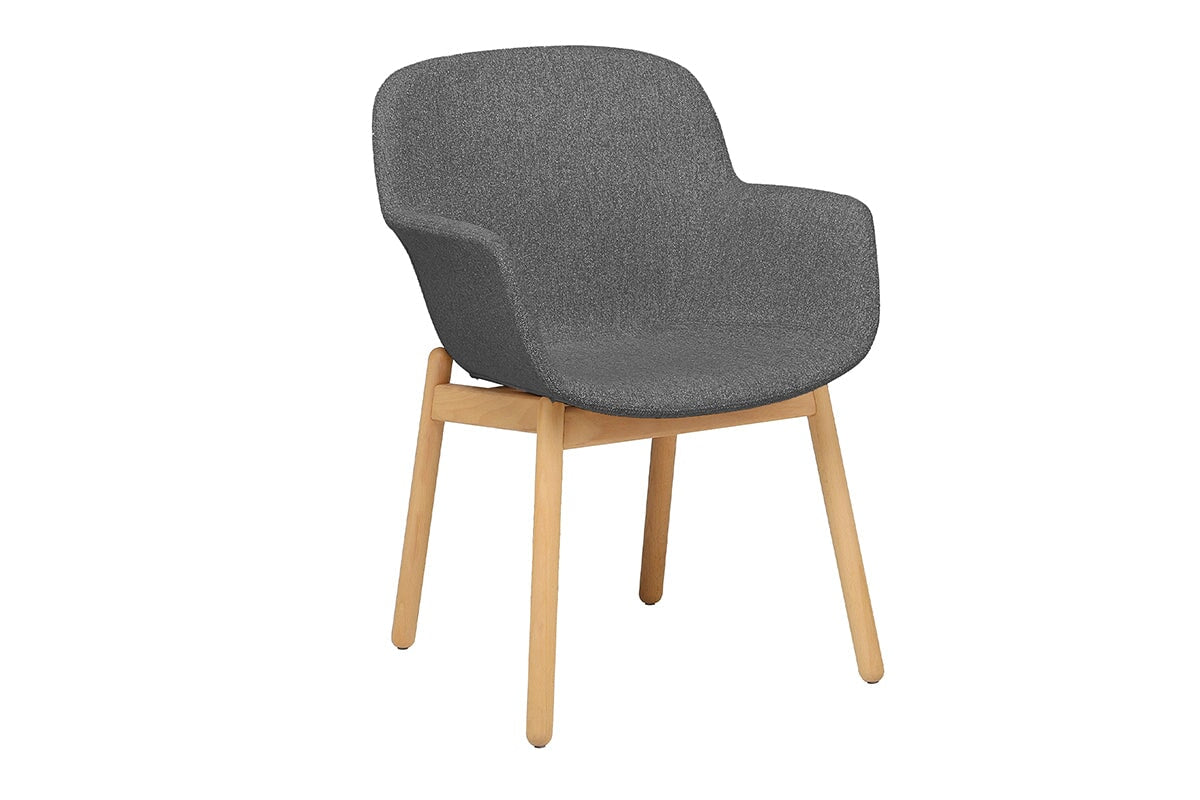 Tommy Tub Fabric Chair - Wooden Base Jasonl dark grey 