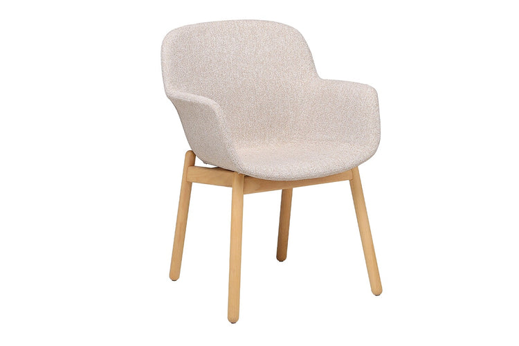 Tommy Tub Fabric Chair - Wooden Base Jasonl cream 