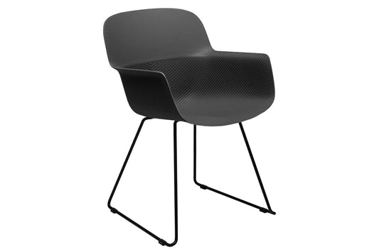 Tommy Tub Plastic Chair - Sled Base Jasonl black 