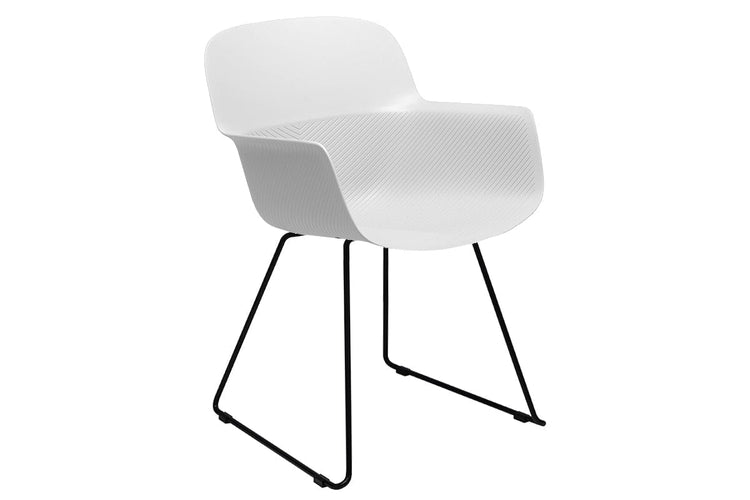 Tommy Tub Plastic Chair - Sled Base Jasonl black leg white 