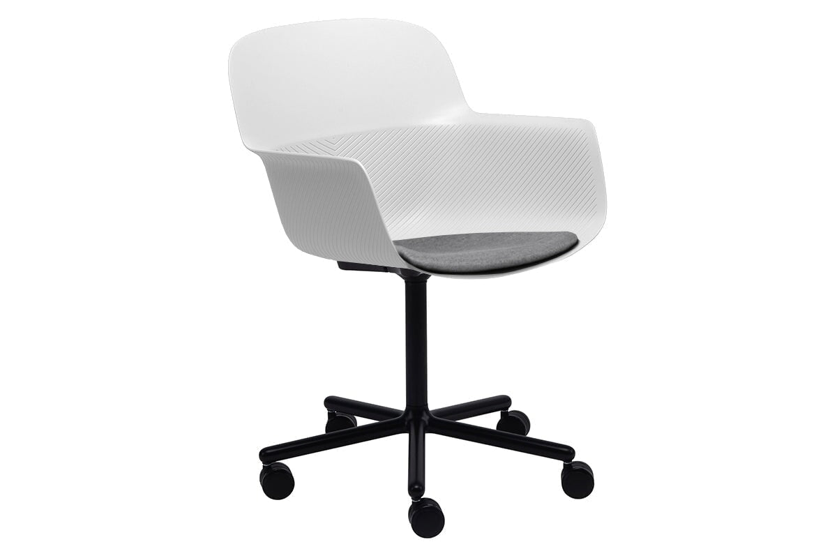 Tommy Tub Plastic Chair - Swivel Base Jasonl white with pad 