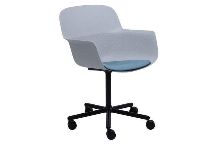 Tommy Tub Plastic Chair - Swivel Base Jasonl blue with pad 