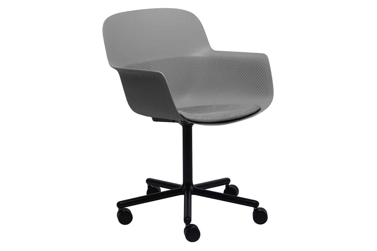 Tommy Tub Plastic Chair - Swivel Base Jasonl grey with pad 