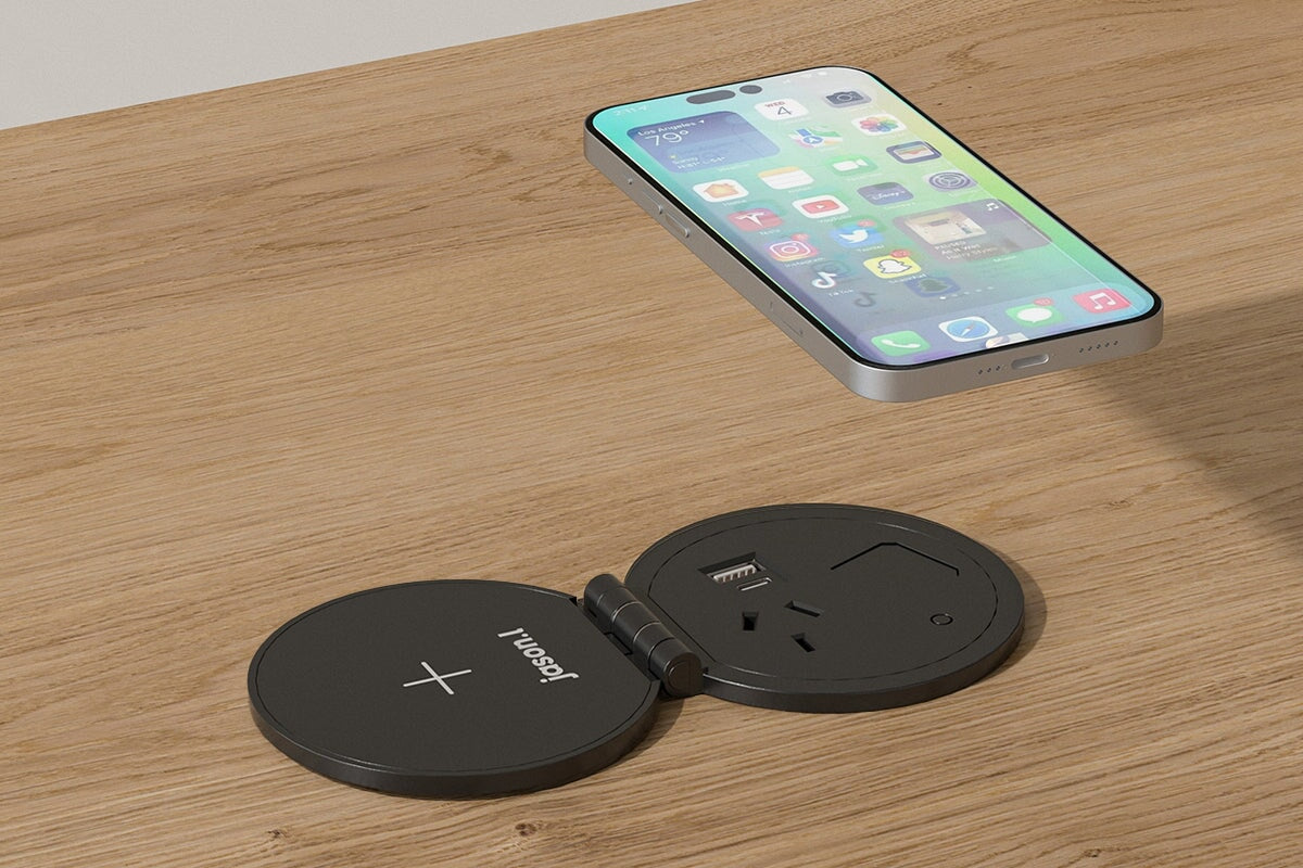 Trione Built In Power Hub - 1 x GPO and 1 x Usb A/C Outlets & Wireless Charging Jasonl 