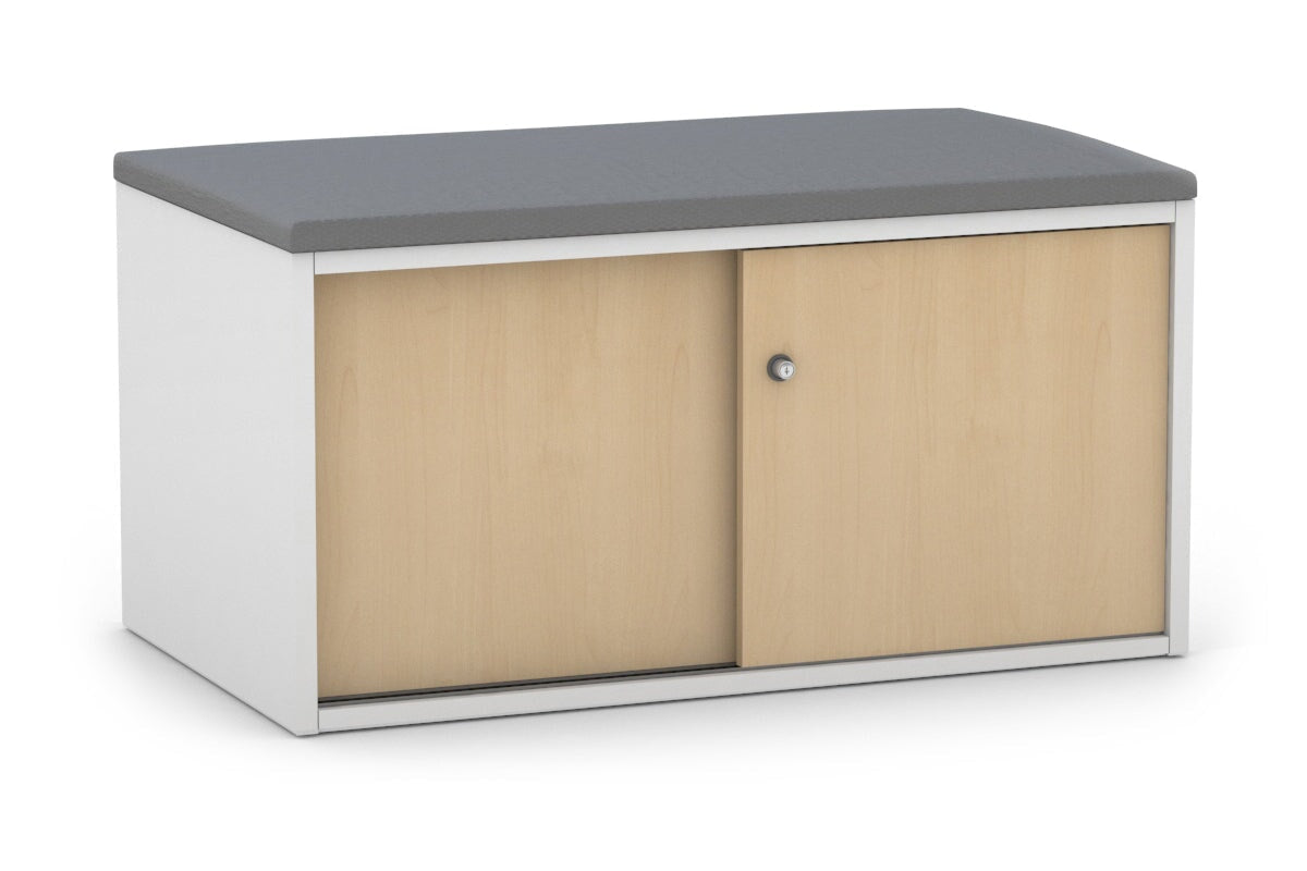 Uniform Low Sliding 2 Door Credenza - Top Cushion Jasonl maple slate grey 