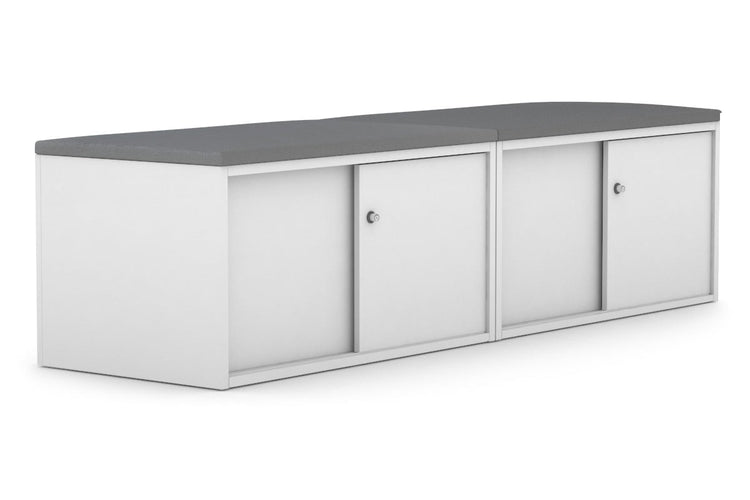 Uniform Low Sliding 4 Door Credenza - Top Cushion Jasonl white slate grey 