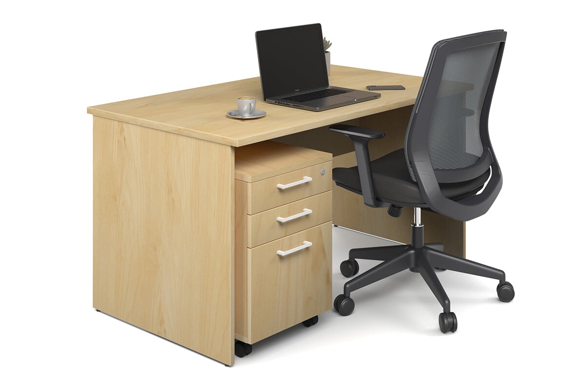 Uniform Panel Desk [1200W x 750H x 700D] Jasonl maple dark oak laminate 