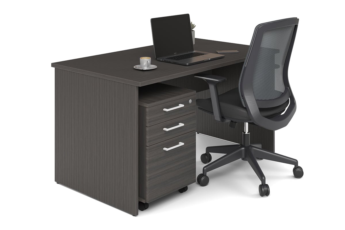 Uniform Panel Desk [1200W x 750H x 700D] Jasonl dark oak black metal 