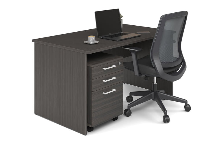 Uniform Panel Desk [1200W x 750H x 700D] Jasonl dark oak white metal 