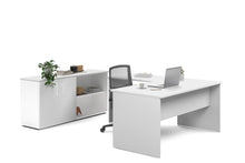  - Uniform Panel L-Shaped Executive Setting - White Carcass [1400L x 1600W] - 1