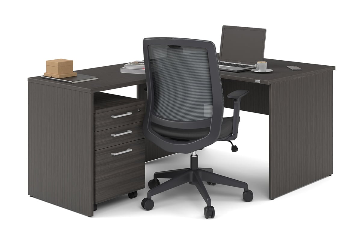 Uniform Panel Return Desk [1200L x 1600W] Jasonl dark oak dark oak laminate 