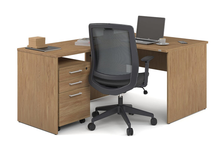 Uniform Panel Return Desk [1200L x 1600W] Jasonl salvage oak white metal 