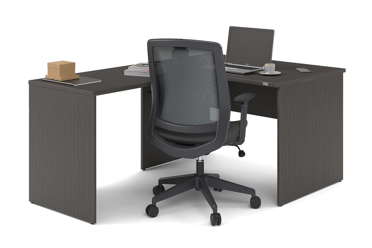 Uniform Panel Return Desk [1400L x 1600W] Jasonl dark oak none 