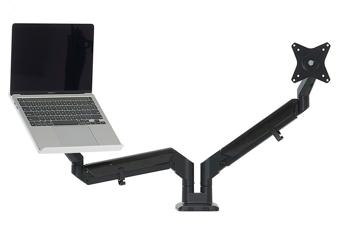 Uplifting Yogiflex Dual Monitor Arm Uplifting black white laptop tray 