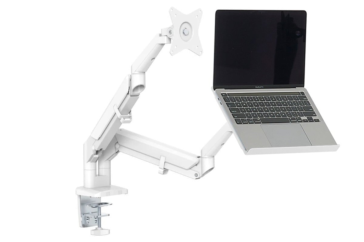 Uplifting Yogiflex Dual Monitor Arm Uplifting white white laptop tray 