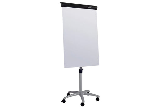 Vision Mobile Magnetic Flipchart / Whiteboard Lockable Wheels White Vision white 