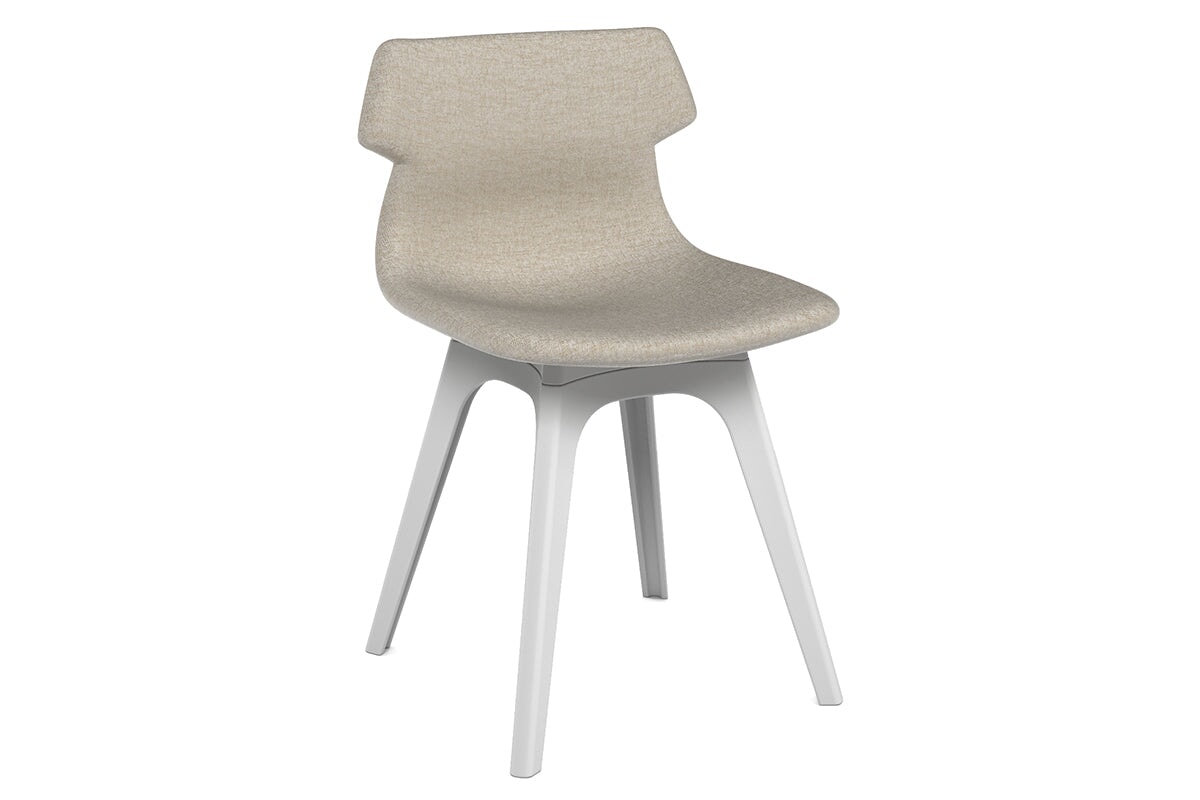 Wave Fabric Visitor Chair - Dart Base Jasonl white cream 