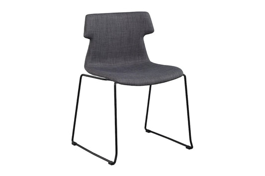 Wave Fabric Visitor Chair - Sled Base Jasonl black grey 