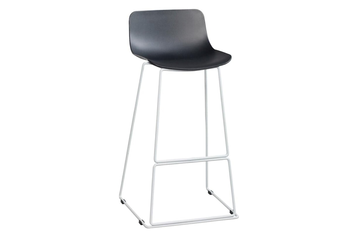 Wave Plastic Bar and Counter Stool Sled Base - 760mm Seat Height Jasonl white leg black 