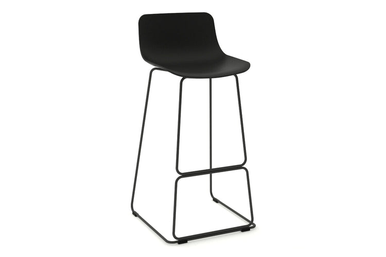 Wave Plastic Bar and Counter Stool Sled Base - 760mm Seat Height Jasonl black leg black 