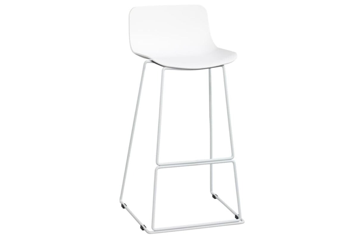 Wave Plastic Bar and Counter Stool Sled Base - 760mm Seat Height Jasonl white leg white 