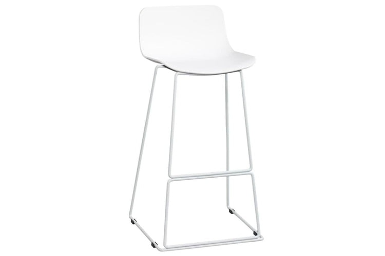 Wave Plastic Bar and Counter Stool Sled Base - 760mm Seat Height Jasonl white leg white 