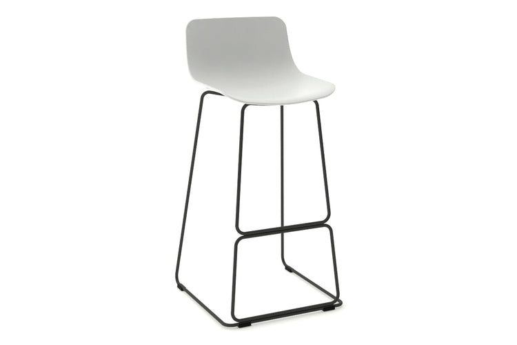 Wave Plastic Bar and Counter Stool Sled Base - 760mm Seat Height Jasonl black leg white 