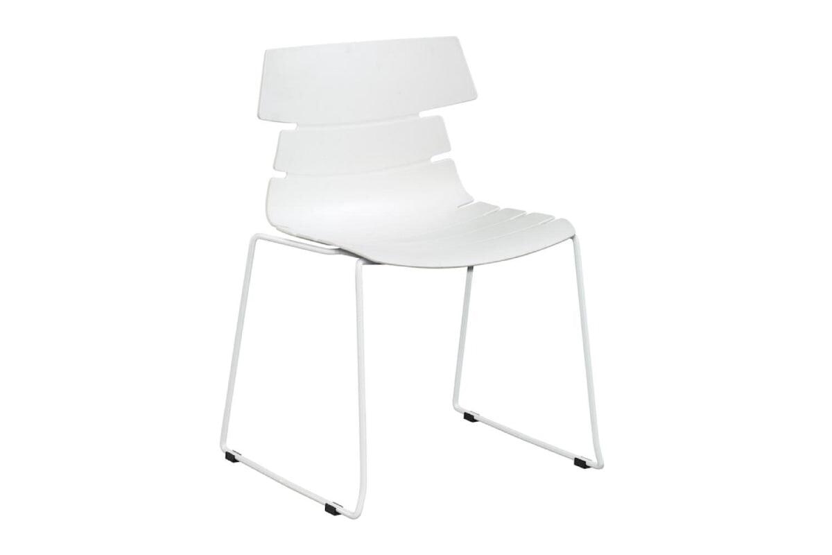 Wave Plastic Chair - Sled Base Jasonl white leg white 