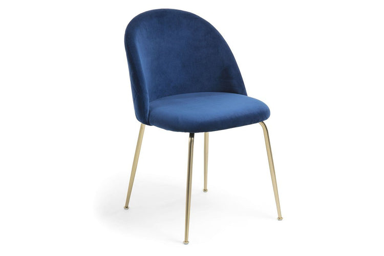 Como Mystere Luxury Dining or Breakout Chair - Gold Base Como navy blue 