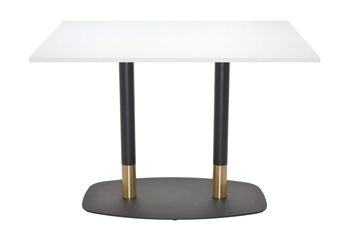 EZ Hospitality Givoli Cafe Table Black/ Brass - Black Arc Base [1200L x 700W] EZ Hospitality white 