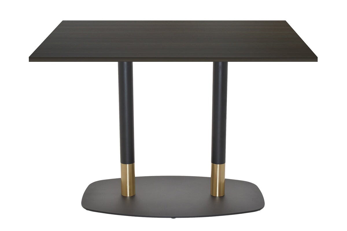 EZ Hospitality Givoli Cafe Table Black/ Brass - Black Arc Base [1200L x 700W] EZ Hospitality dark oak 