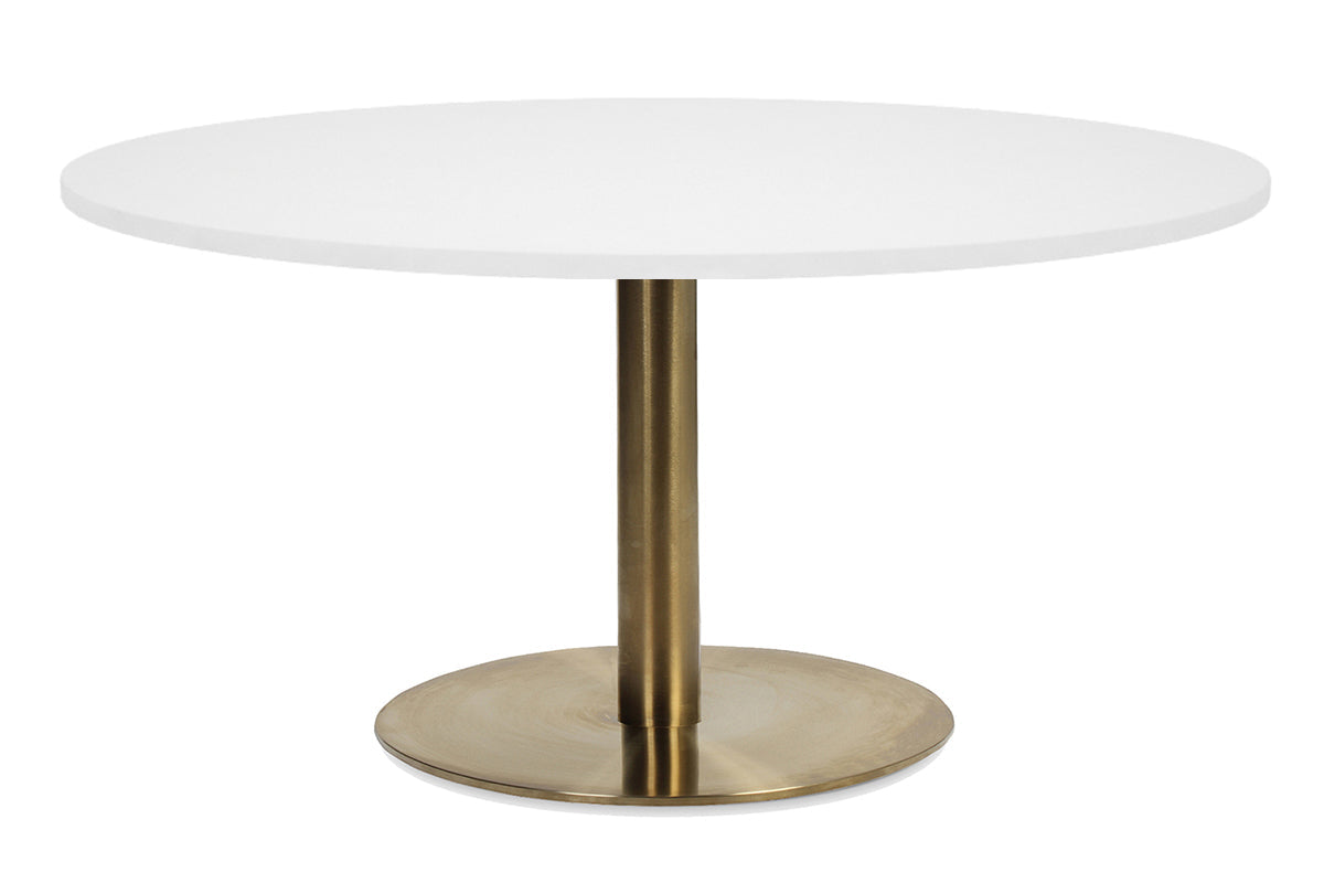 EZ Hospitality Rome Base Round Meeting Table [1200 mm] EZ Hospitality brass frame white 