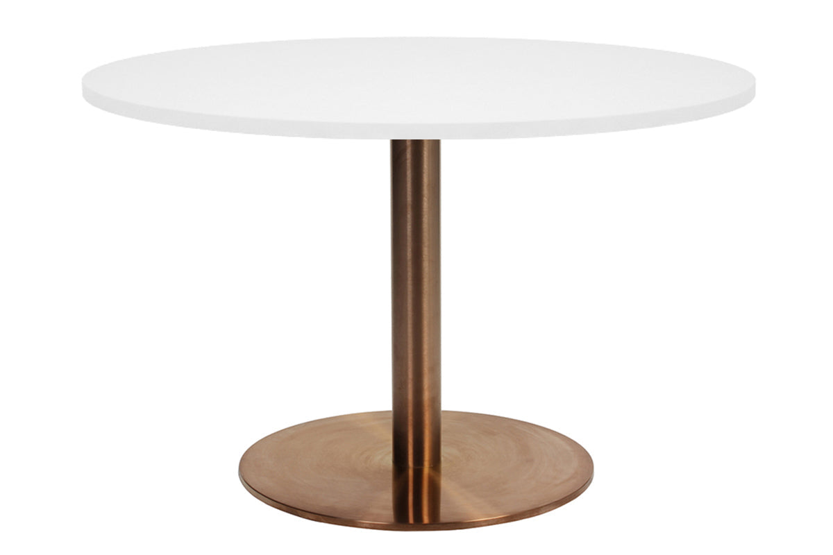 EZ Hospitality Rome Base Round Meeting Table [800 mm] EZ Hospitality copper frame white 