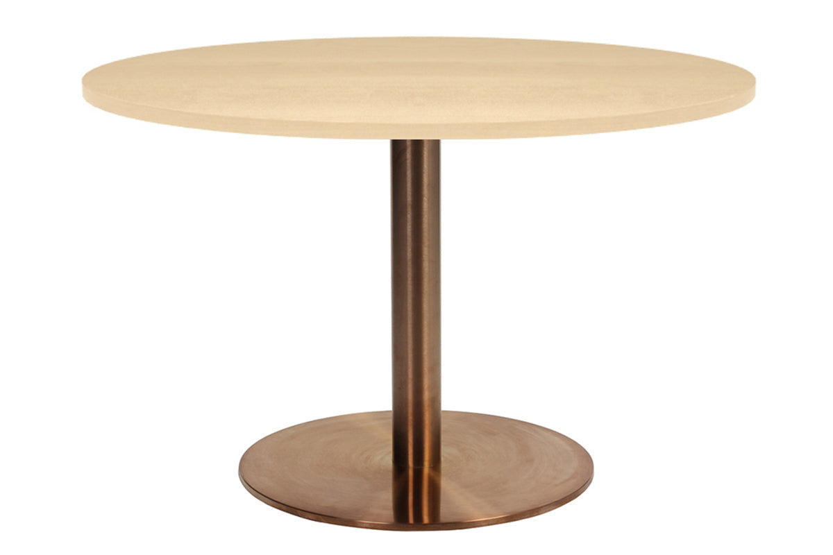 EZ Hospitality Rome Base Round Meeting Table [800 mm] EZ Hospitality copper frame maple 