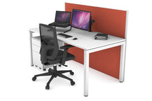  - Horizon Quadro Square Legs Office Desk [1600L x 800W with Cable Scallop] - 1