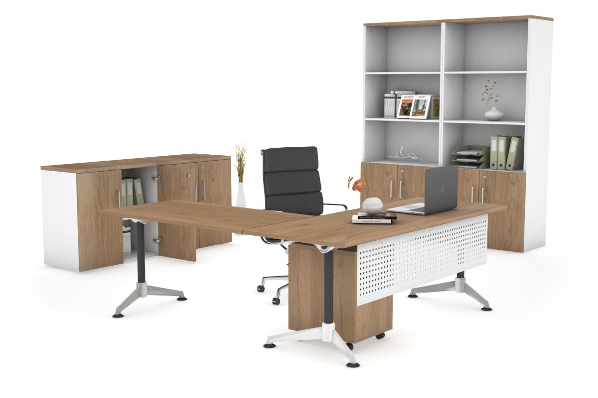 LShaped Corner Executive Office Desk Blackjack [1600L x 1700W] - white ...