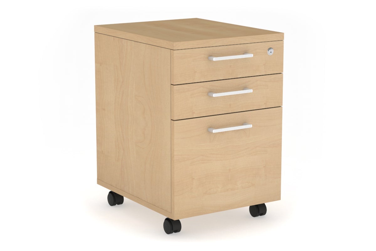 Mobile Pedestal With Lockable Filing Drawers Laminate - White - Premium 