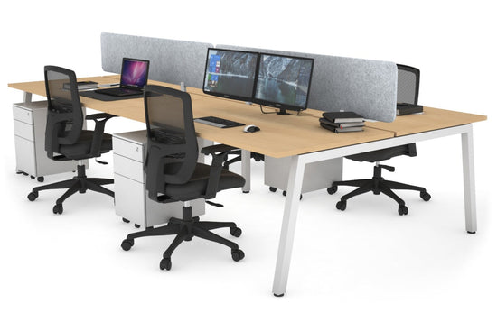 Quadro 4 Person Office Workstations [1200L x 800W with Cable Scallop ...