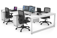  - Quadro Loop Legs 4 Person Office Workstation [1600L x 800W with Cable Scallop] - 1