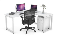  - Quadro Loop Legs L-Shaped Corner Office Desk [1600L x 1700W] - 1